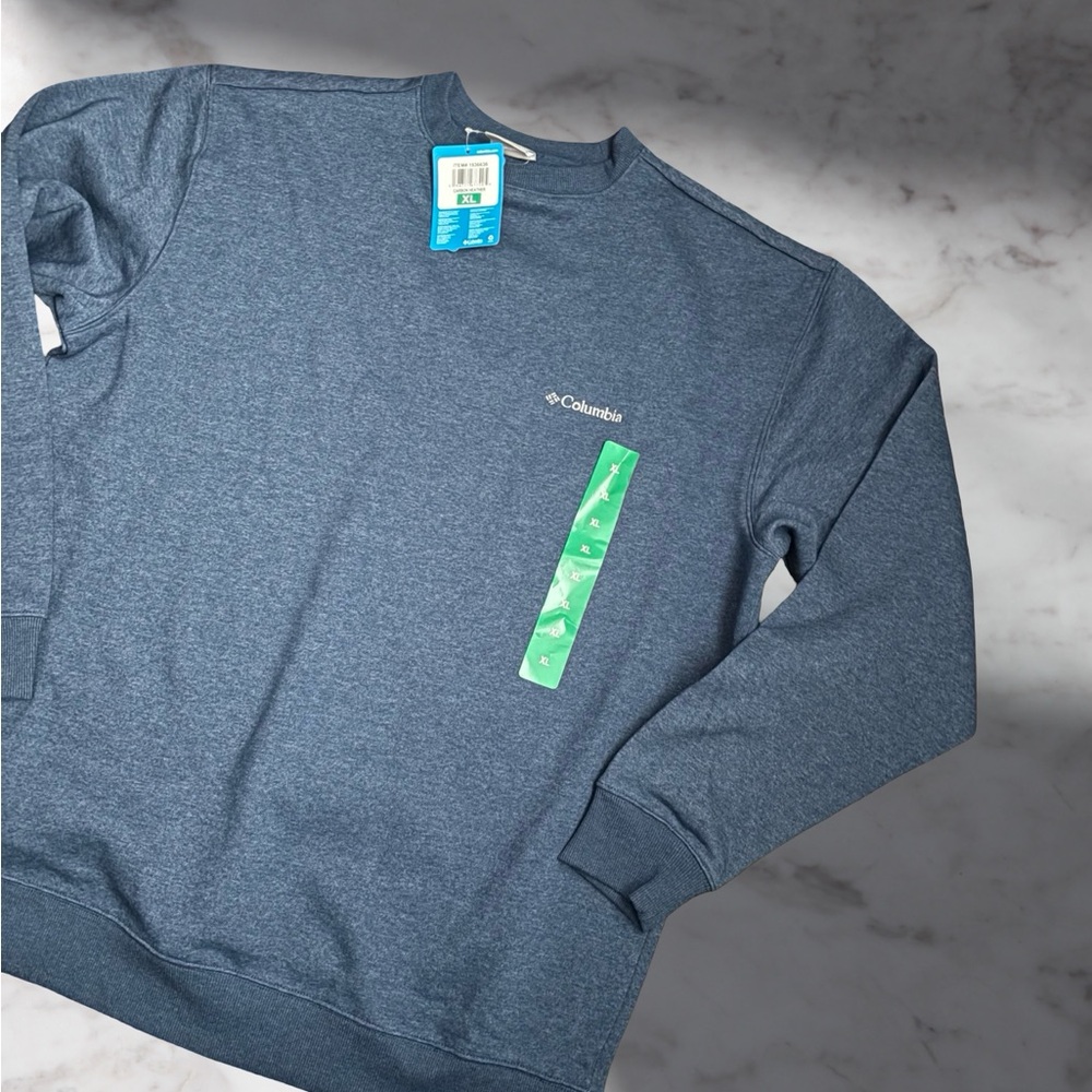 Columbia Men's Crewneck Sweatshirt Pullover Blue Carbon Heather XL - Picture 2 of 8